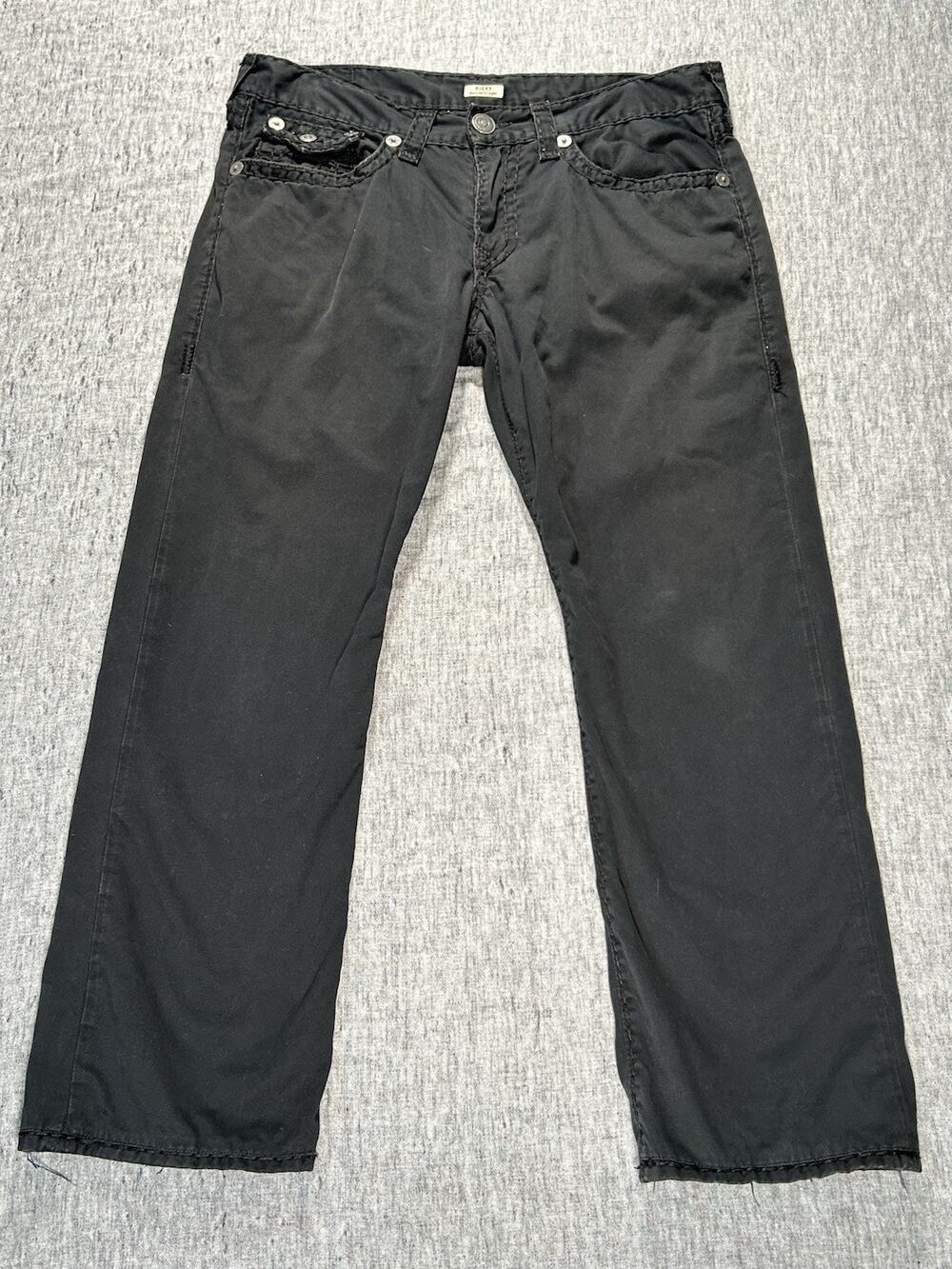 Vintage True Religion Ricky Super T Pants Mens 36x30 Relaxed Straight Black USA